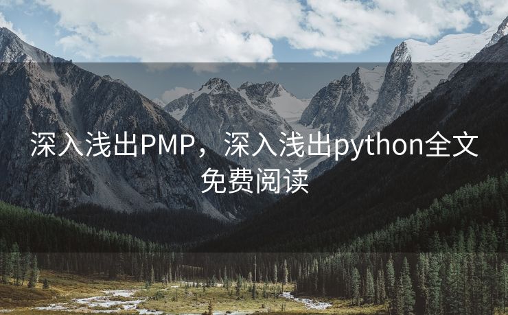 深入浅出PMP，深入浅出python全文免费阅读